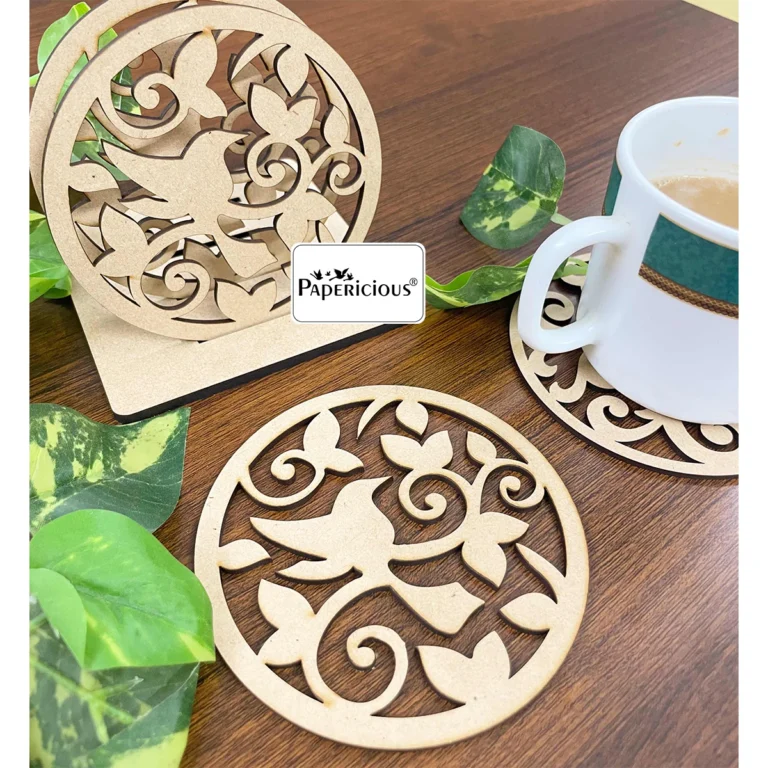 MDF Lasercut Coasters – Bird on the Branch