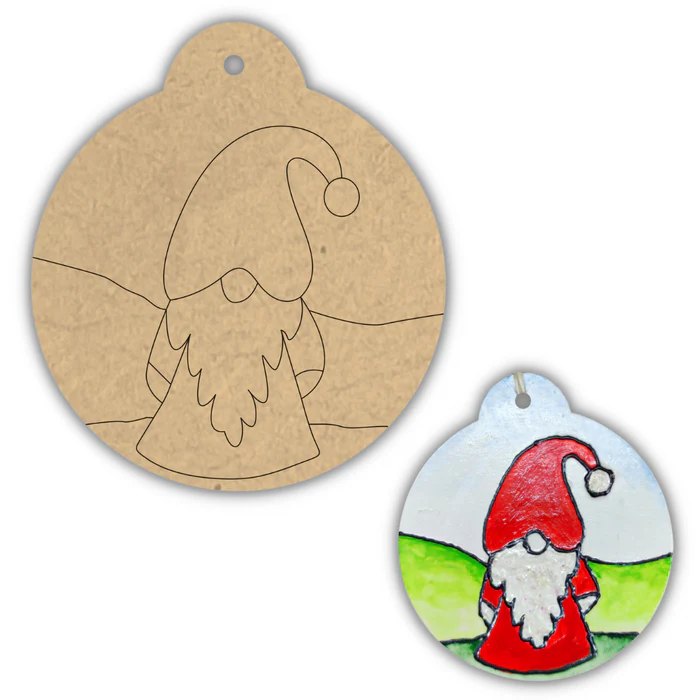 SDC 4mm thick Pre Marked MDF Santa in Hanging Bauble
